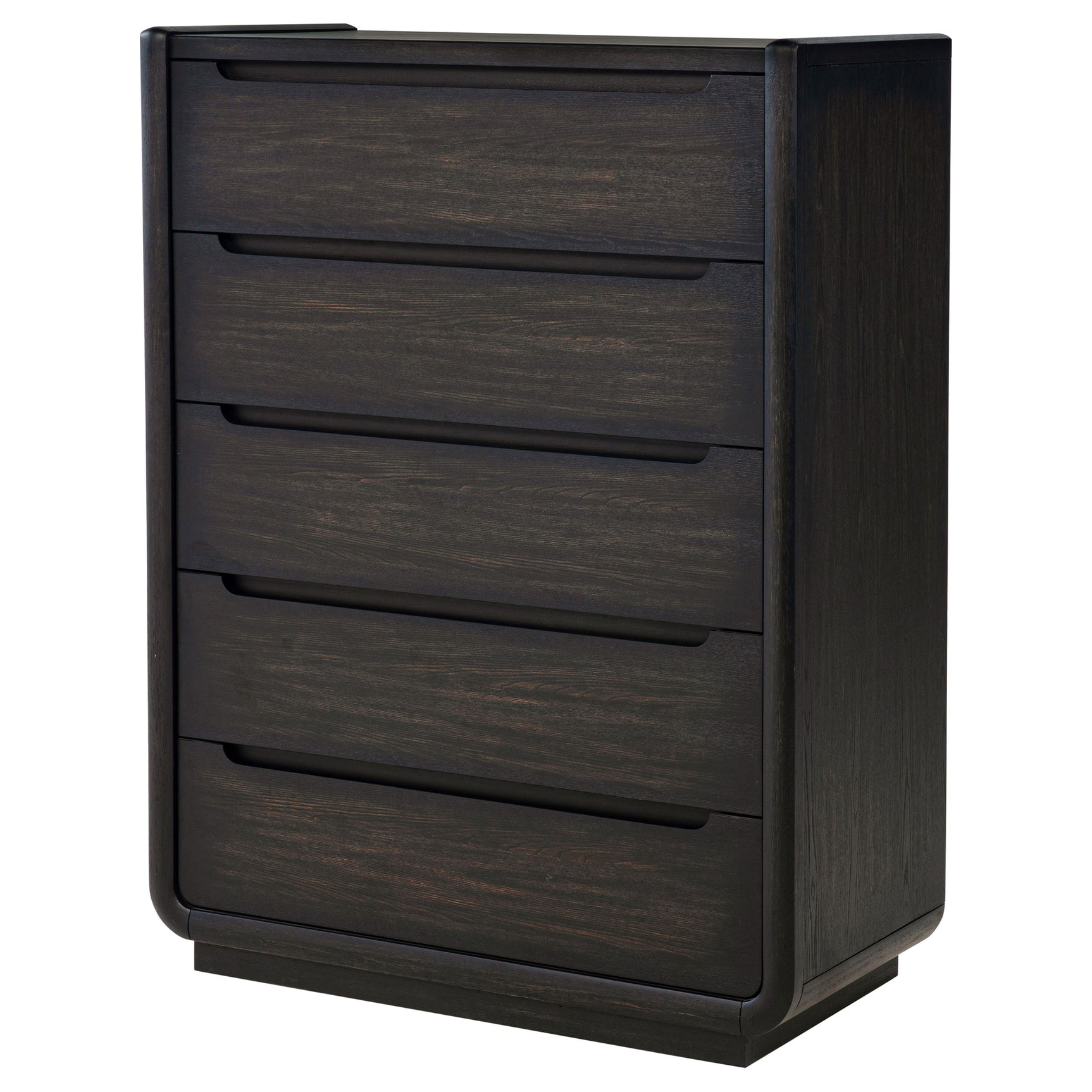 Leandro Burnished Black 5-drawer Bedroom Chest of Drawers - Ornate Home