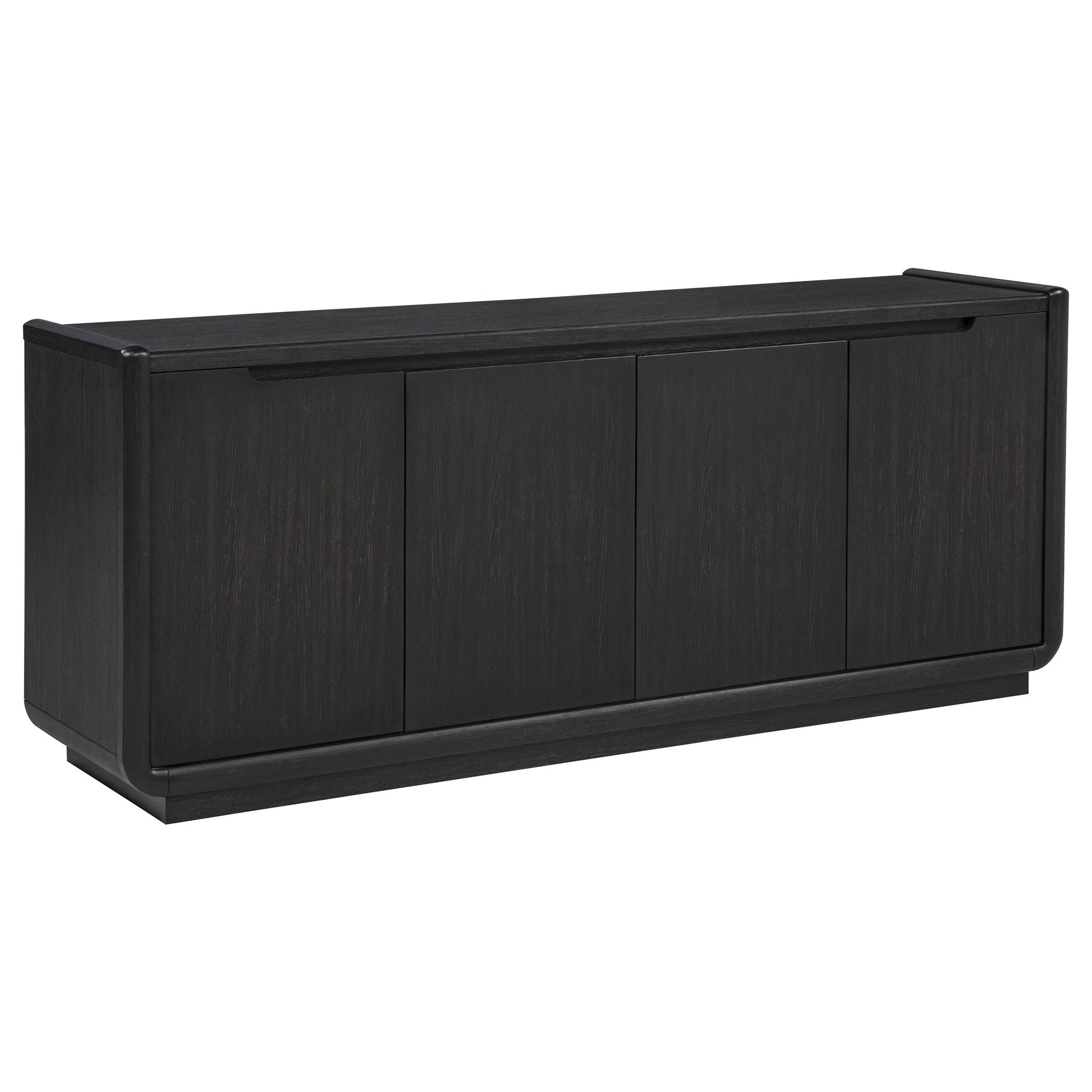 Leandro Burnished Black 72-inch 4-door TV Stand Media Console - Ornate Home