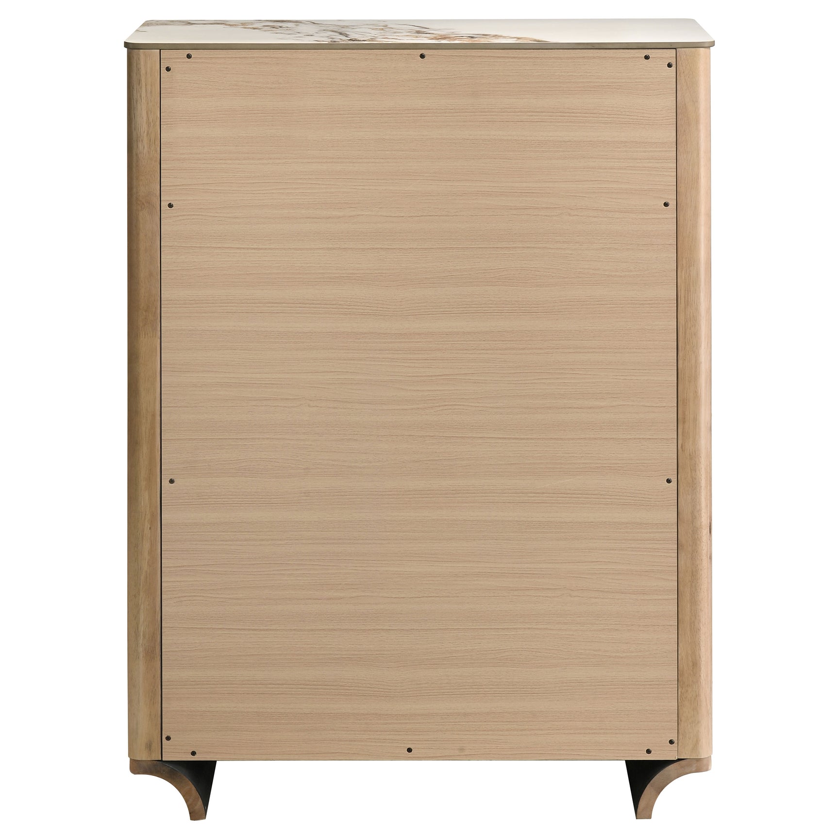 Leanne Light Oak 5-drawer Sinter Stone Top Chest of Drawers - Ornate Home
