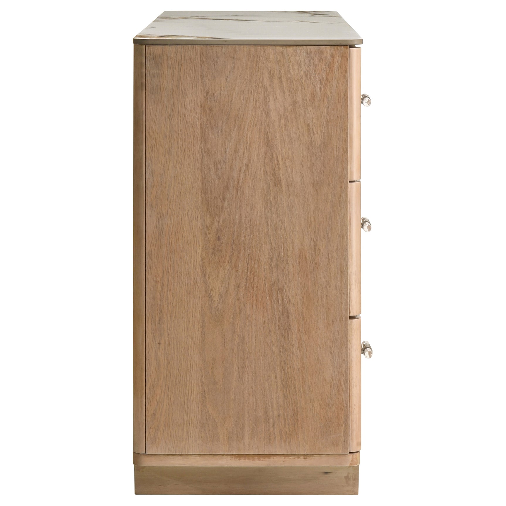 Leanne Light Oak 6-drawer Sinter Stone Top Dresser Cabinet - Ornate Home