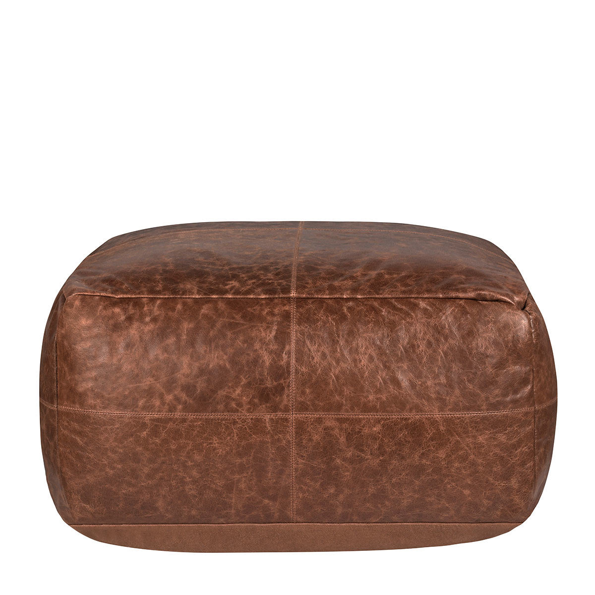 Leather Kona Brown Pouf - Ornate Home
