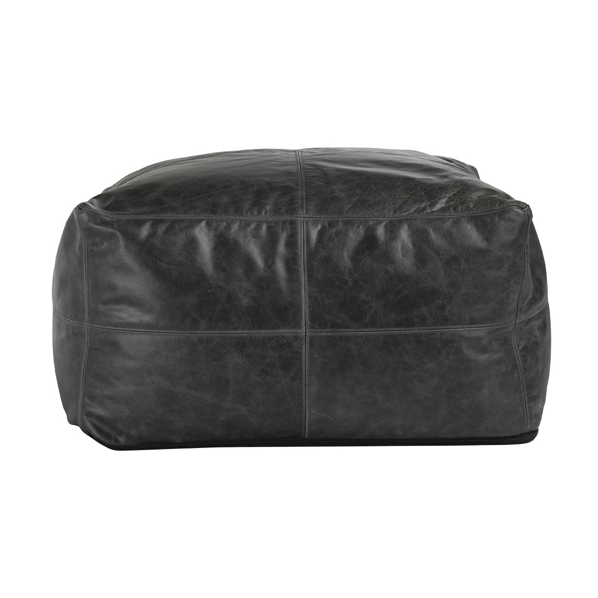 Leather Onyx Pouf - Ornate Home