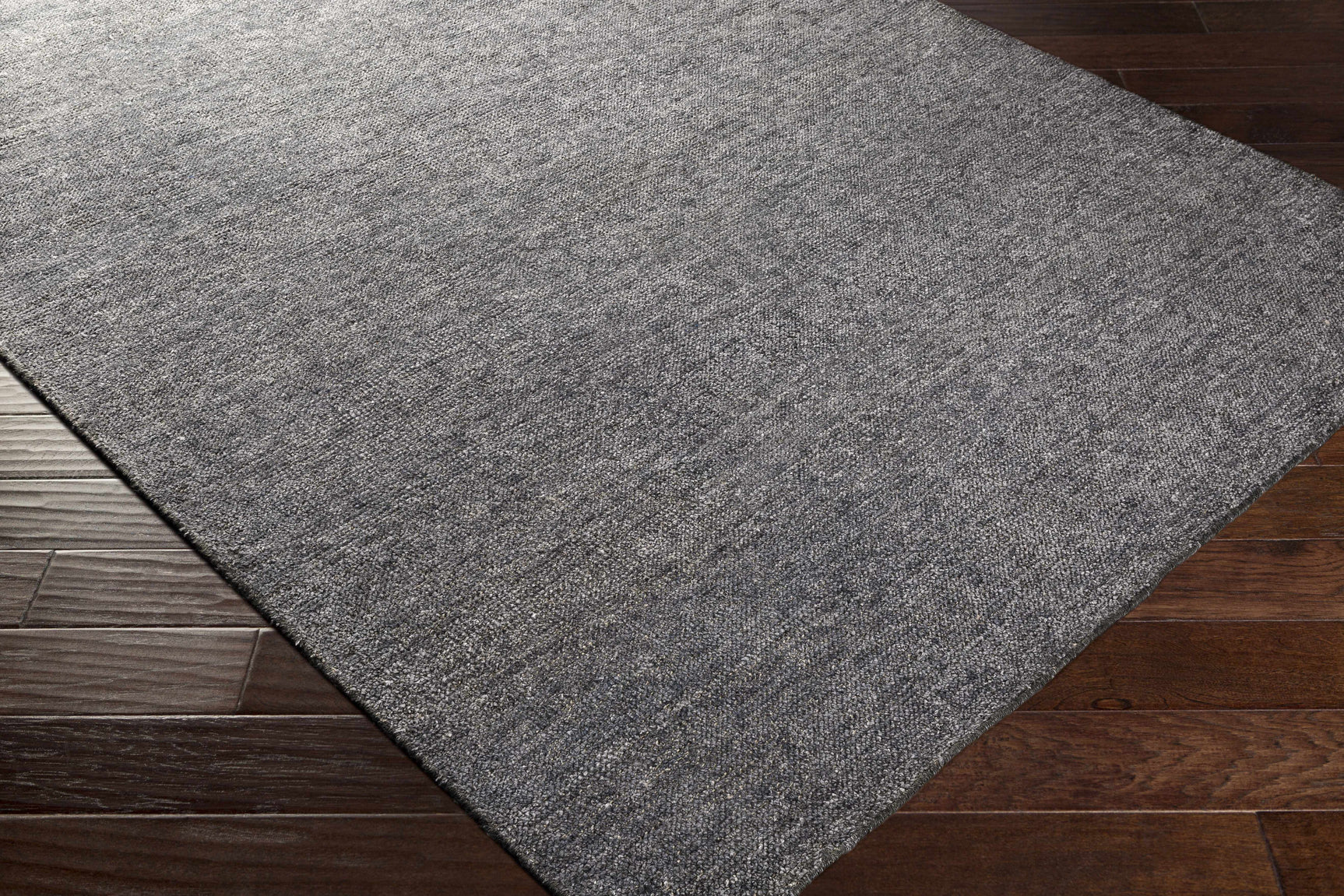 Lecompton Solid Charcoal Viscose Rug - Clearance - Ornate Home