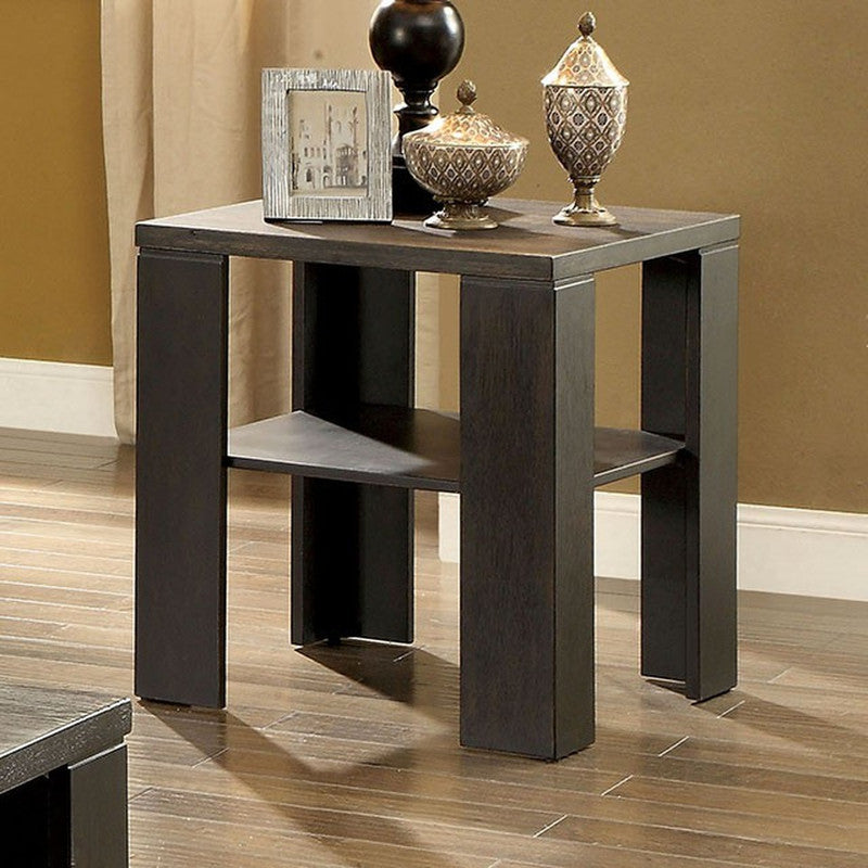 Leda Antique Black End Table - Ornate Home