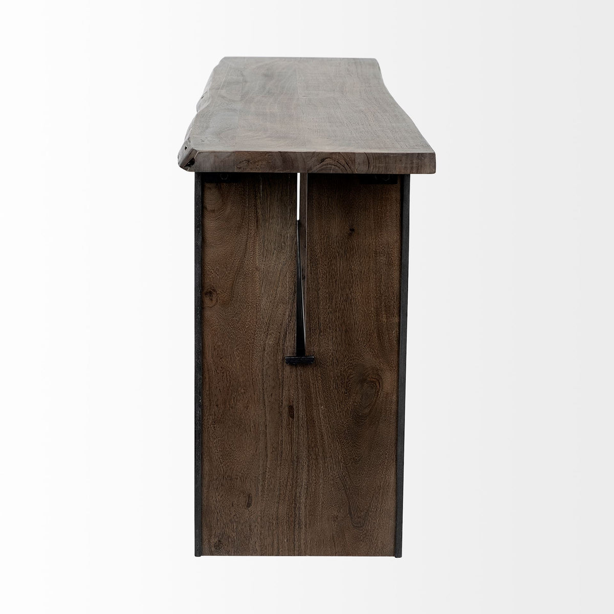 Ledger Brown Live-Edge Wooden Console Table - Ornate Home