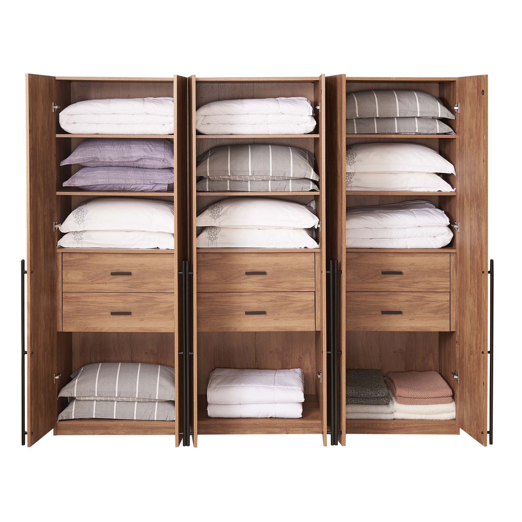 Lee Wardrobe Closet 1.0 in Golden Brown (set of 3) - Ornate Home