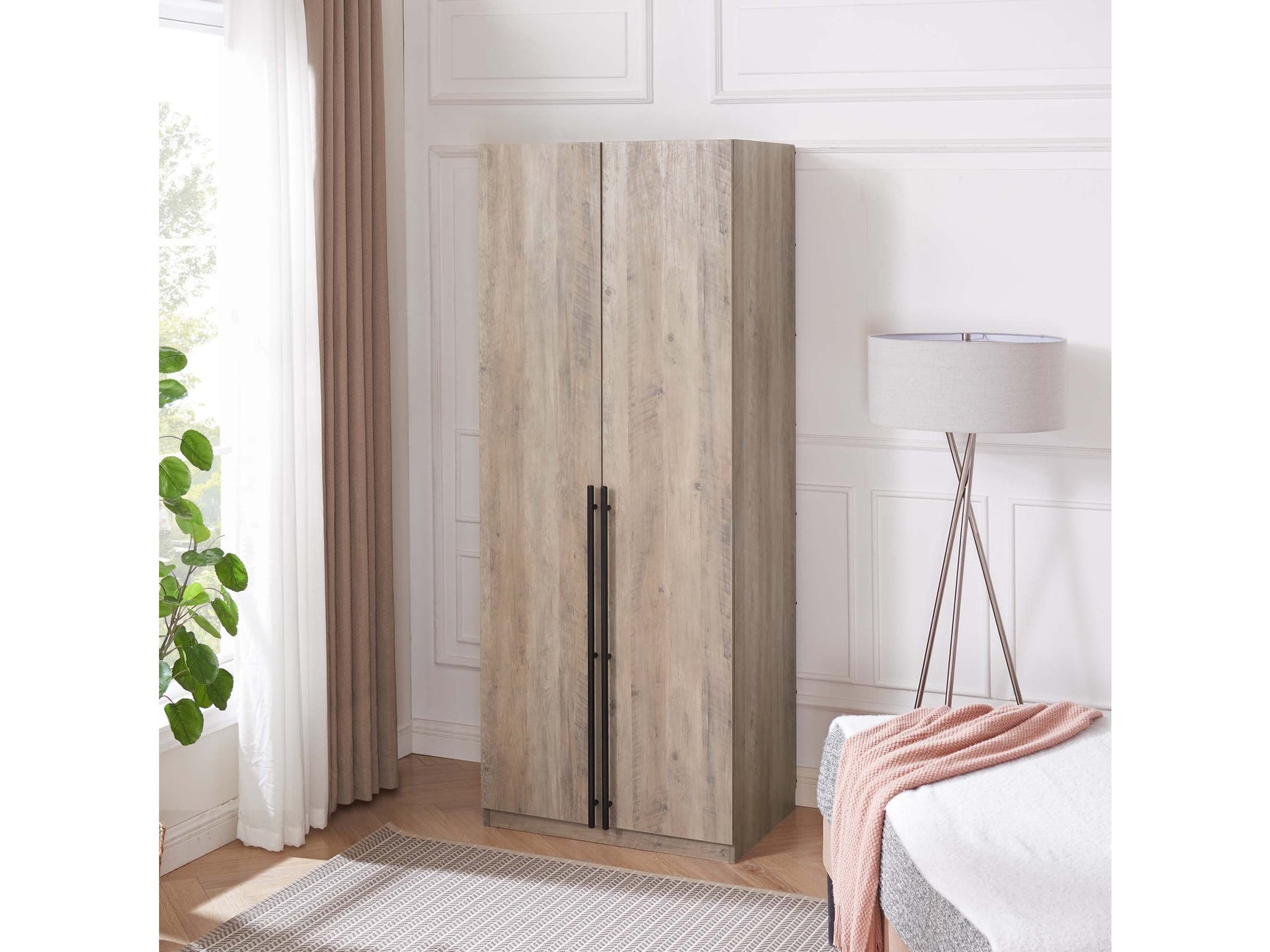 Lee Wardrobe Closet 2.0 in Rustic Grey - Ornate Home