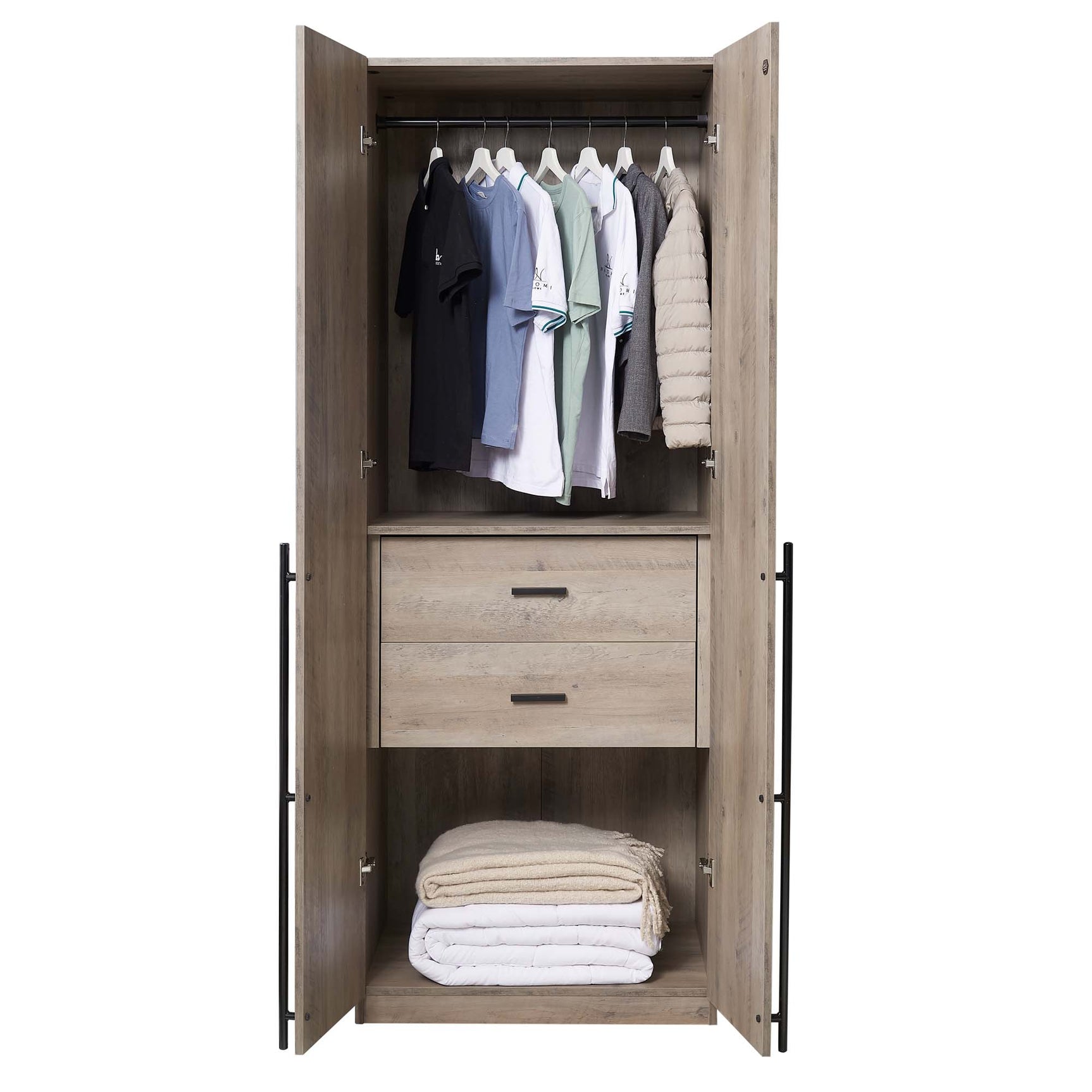 Lee Wardrobe Closet 2.0 in Rustic Grey - Ornate Home