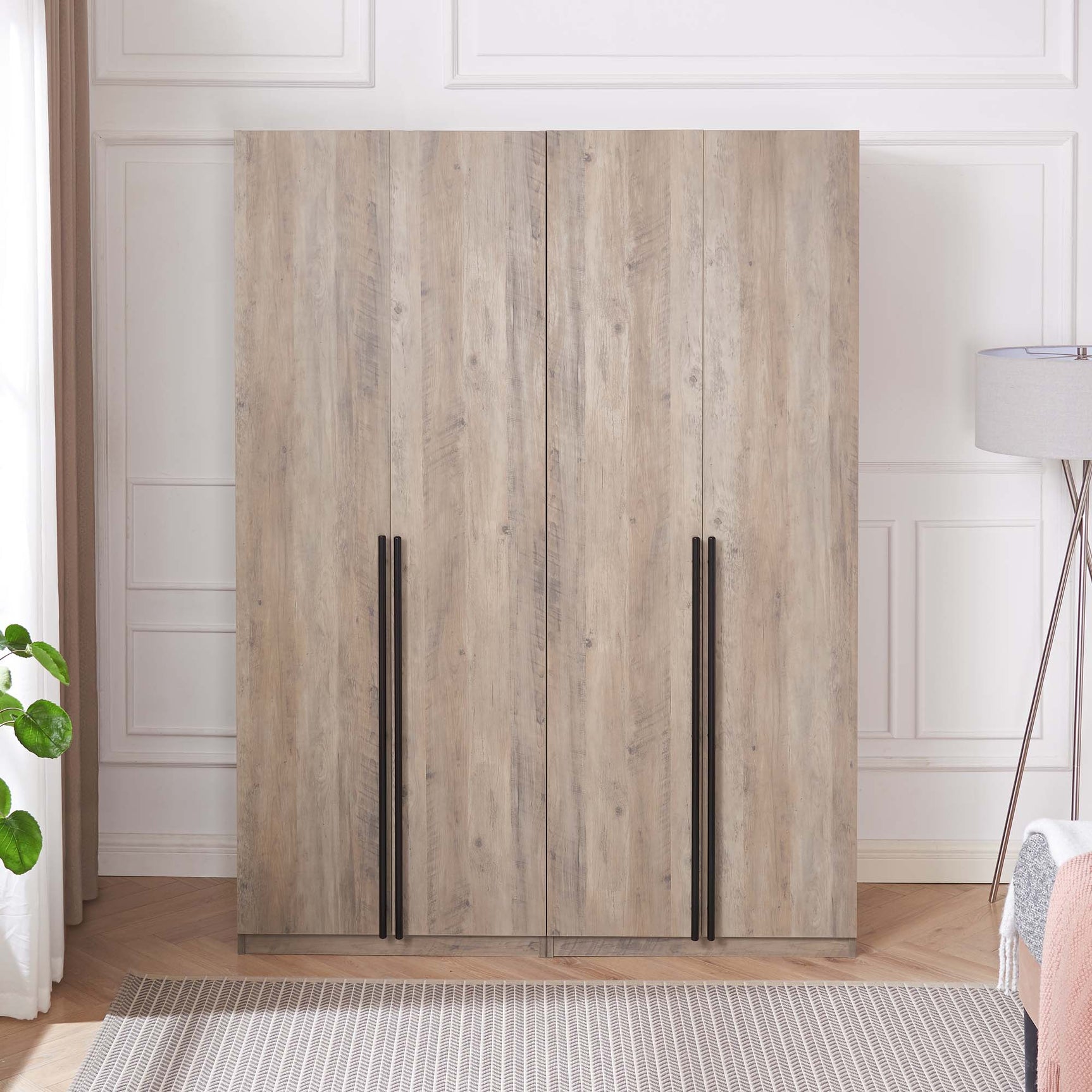 Lee Wardrobe Closet 2.0 in Rustic Grey (set of 2) - Ornate Home