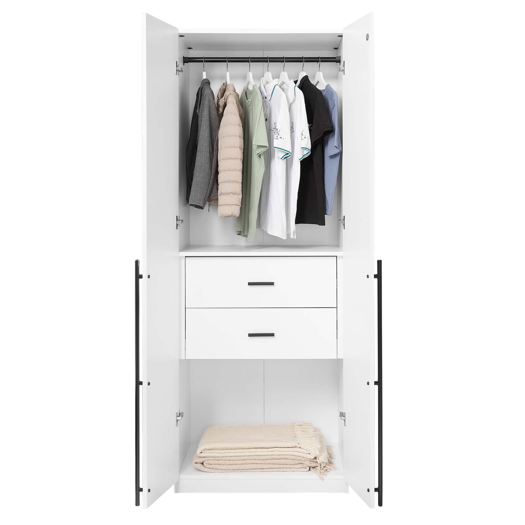 Lee Wardrobe Closet 2.0 in White - Ornate Home