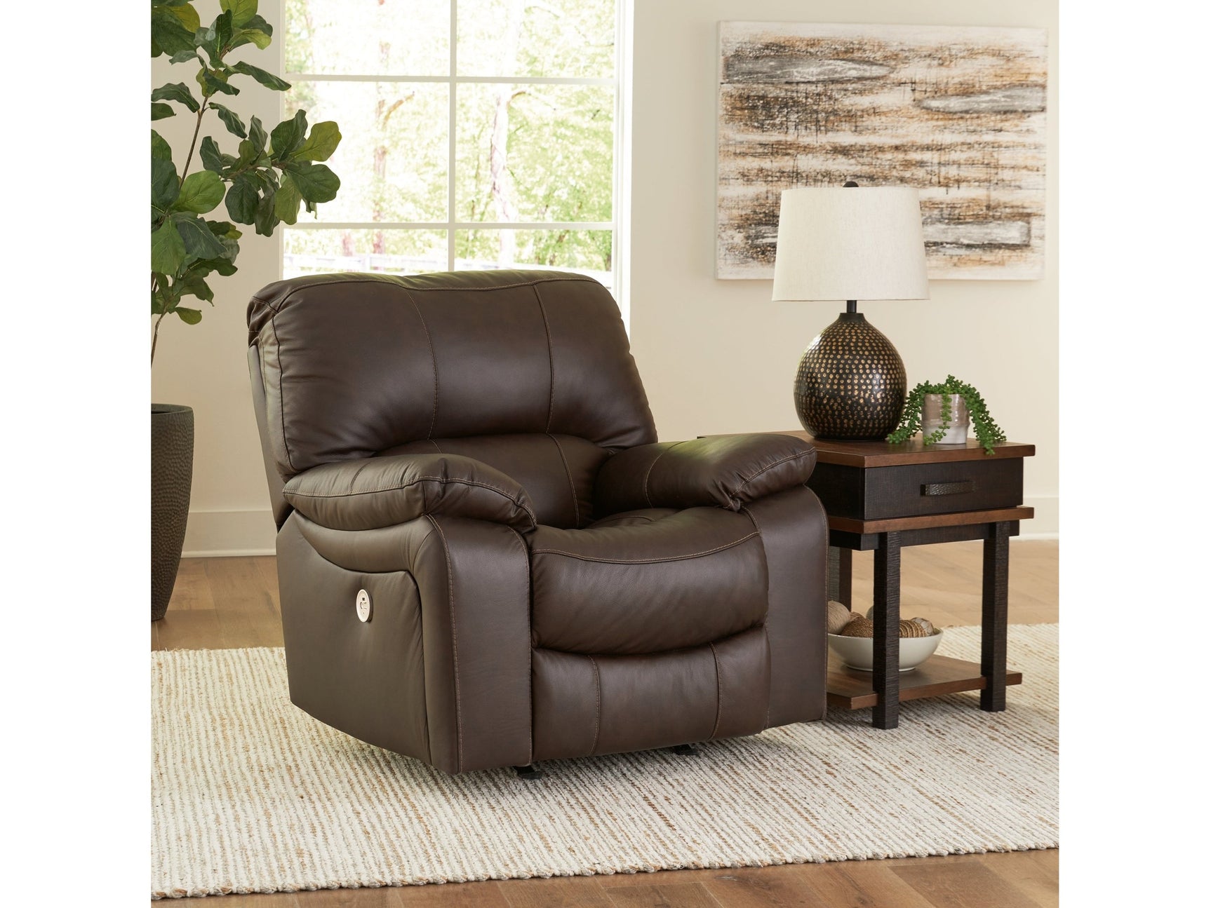 Leesworth Dark Brown Power Recliner (Online Special Price) - Ornate Home