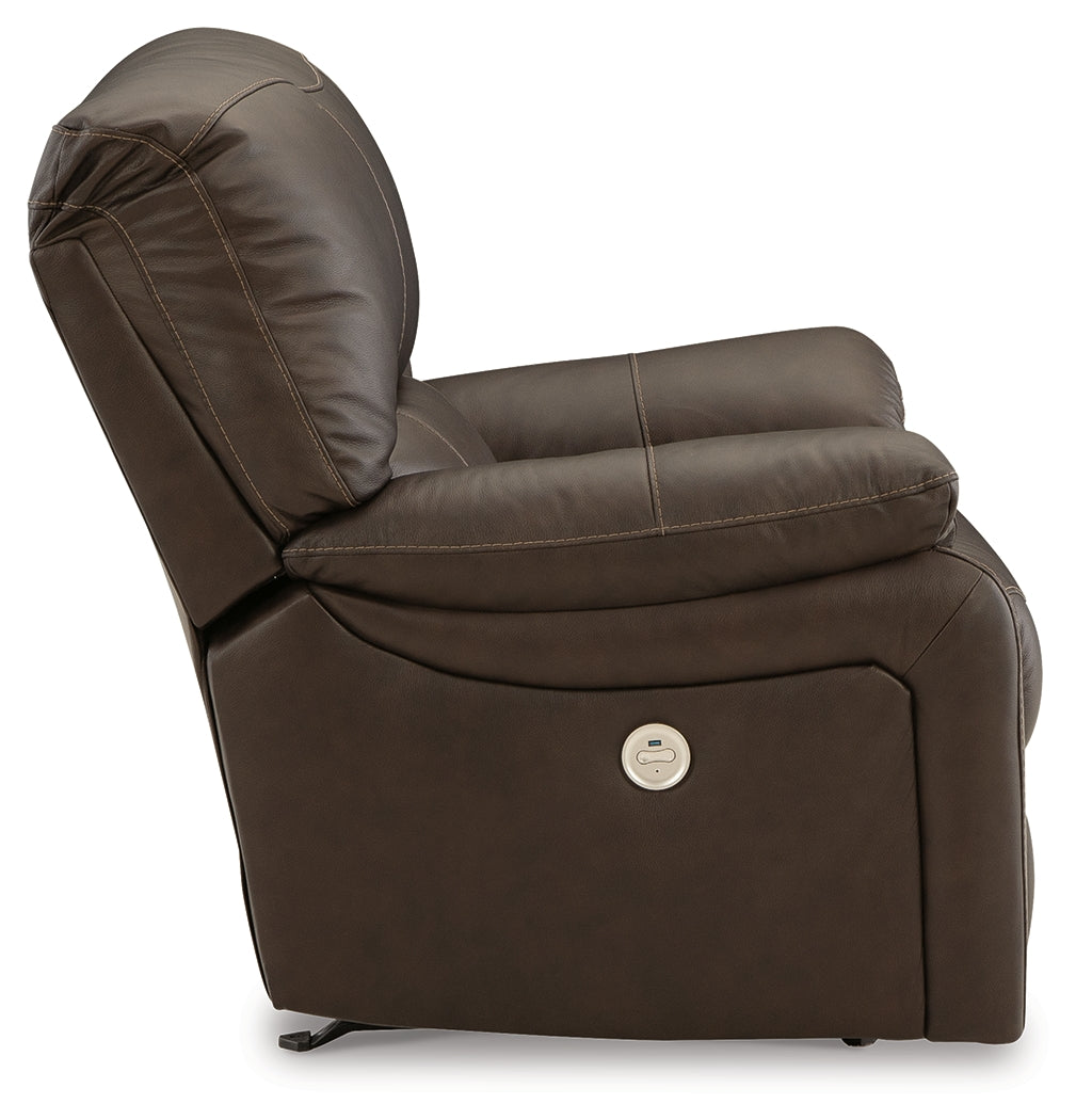 Leesworth Dark Brown Power Recliner (Online Special Price) - Ornate Home