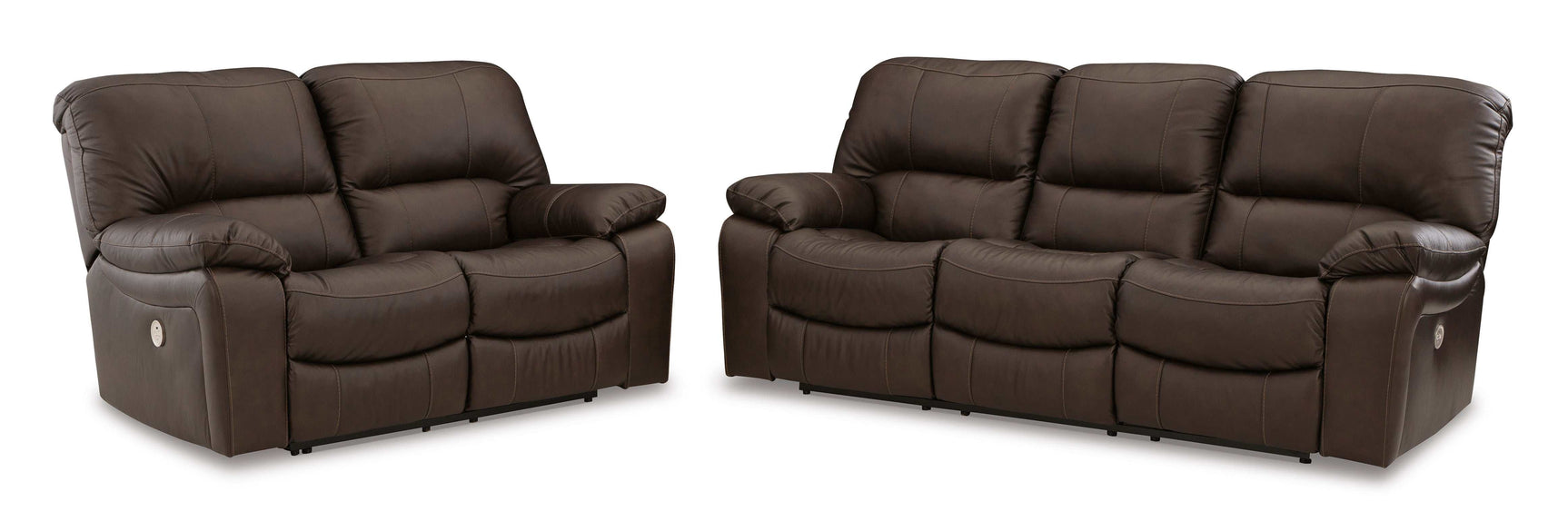Leesworth Dark Brown Power Reclining Living Room Set / 2pc - Ornate Home
