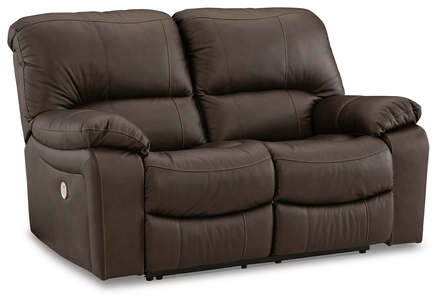 Leesworth Dark Brown Power Reclining Loveseat - Ornate Home