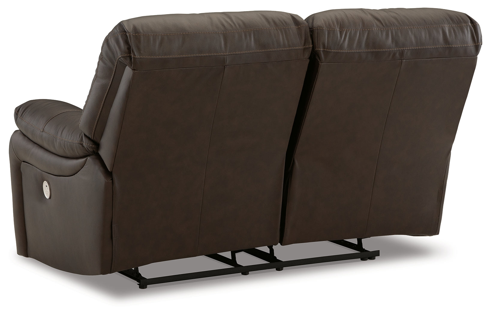 Leesworth Dark Brown Power Reclining Loveseat - Ornate Home