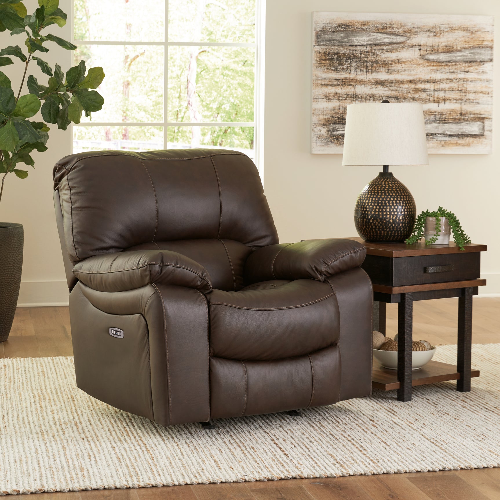 Leesworth Dark Brown Power Reclining Sofa, Loveseat and Recliner (Online Special Price) - Ornate Home