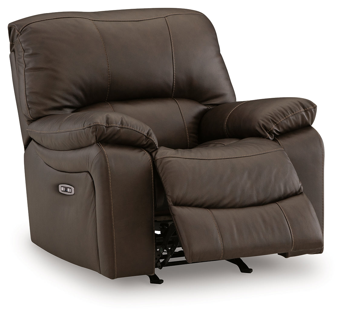 Leesworth Dark Brown Power Reclining Sofa, Loveseat and Recliner - Ornate Home