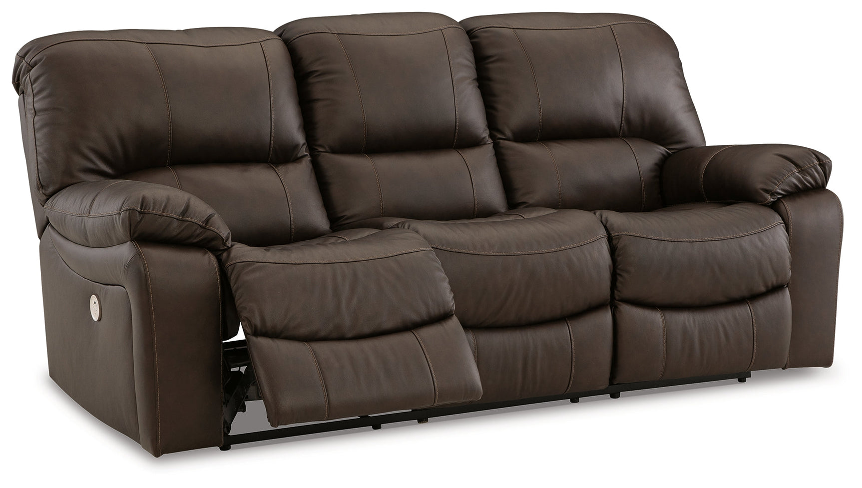 Leesworth Dark Brown Power Reclining Sofa - Ornate Home