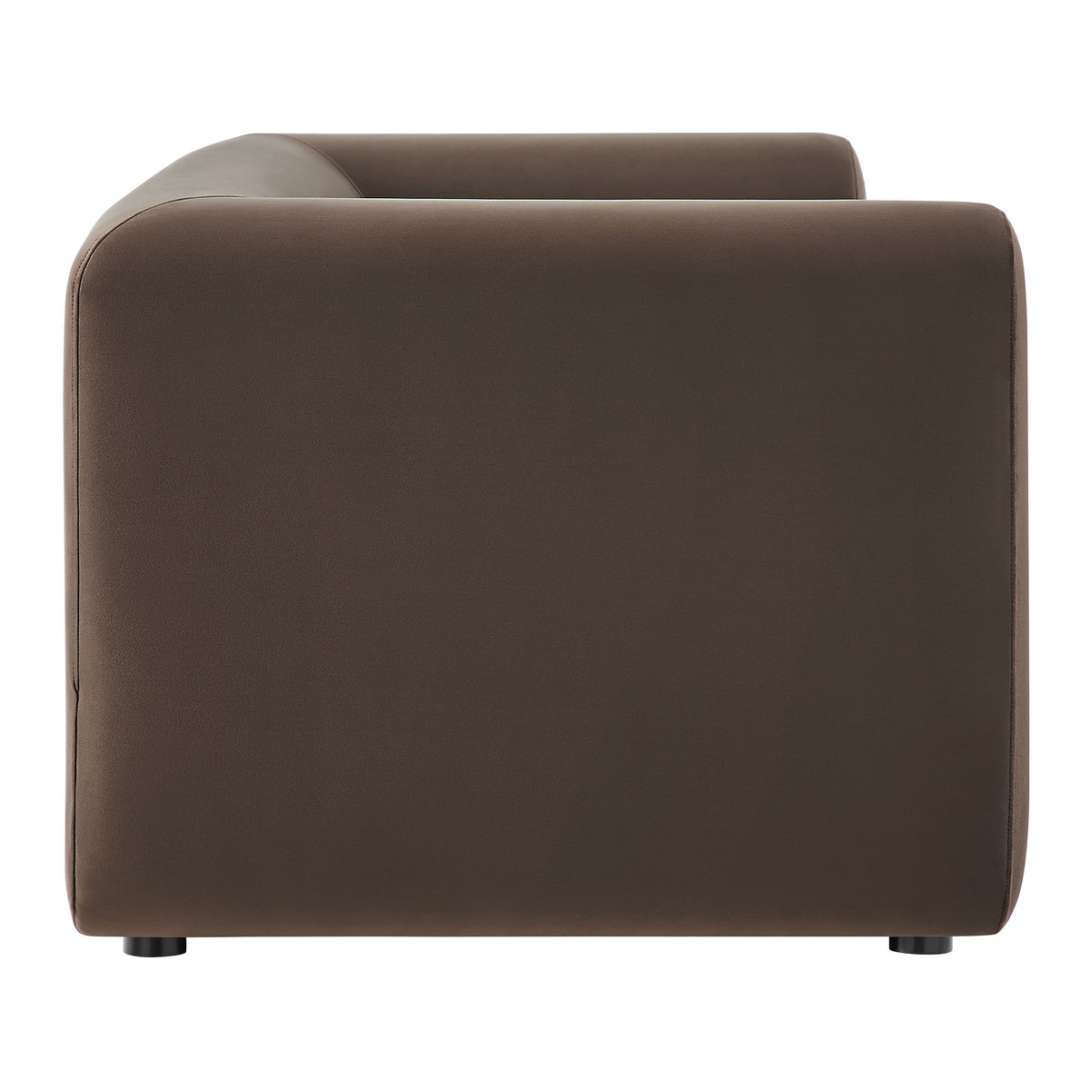 Leif Chocolate Brown 89" Performance Velvet Upholstered Sofa - Ornate Home