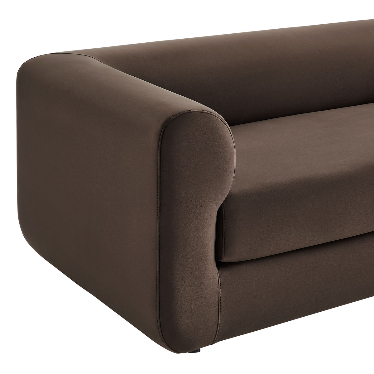 Leif Chocolate Brown 89" Performance Velvet Upholstered Sofa - Ornate Home