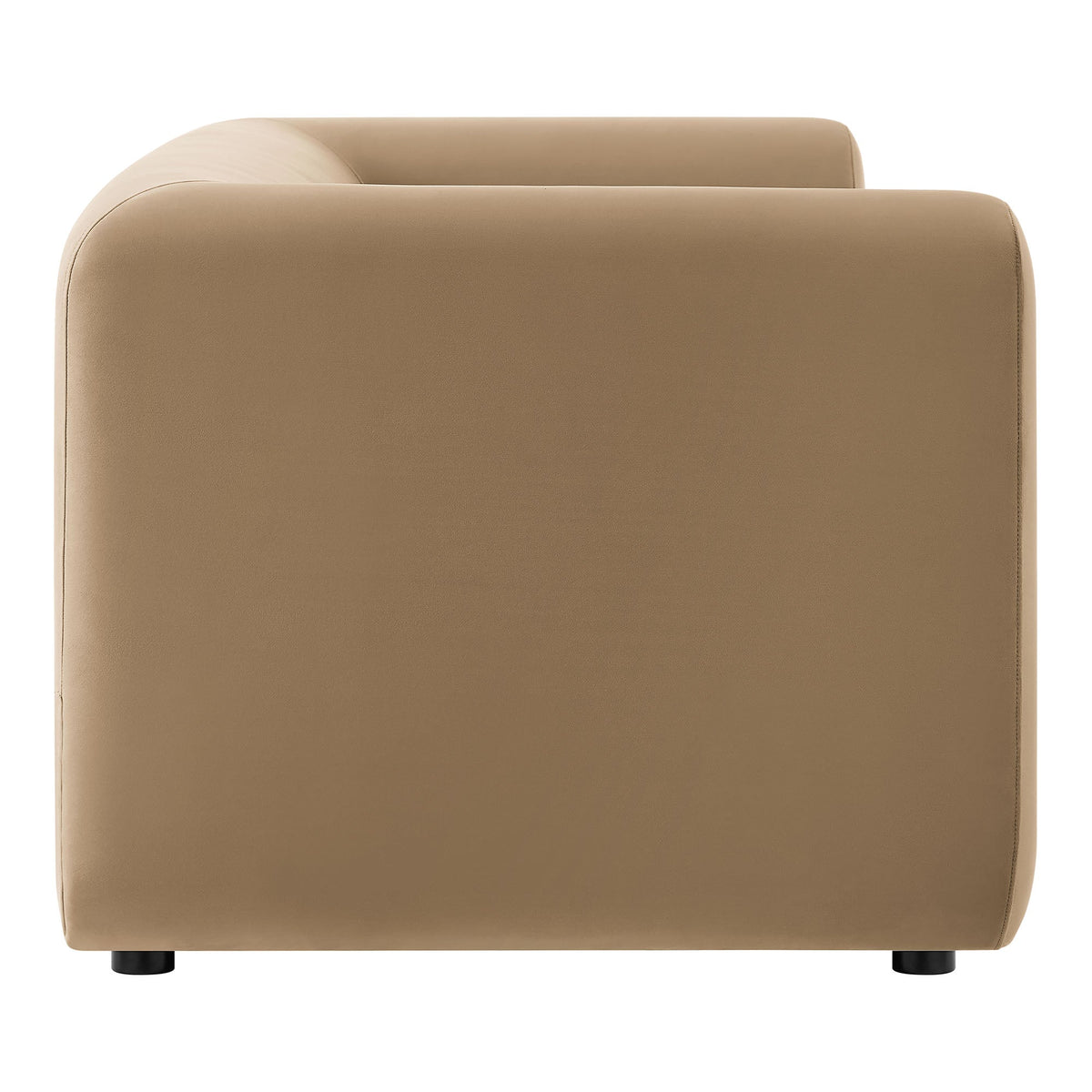 Leif Taupe 89" Performance Velvet Upholstered Sofa - Ornate Home