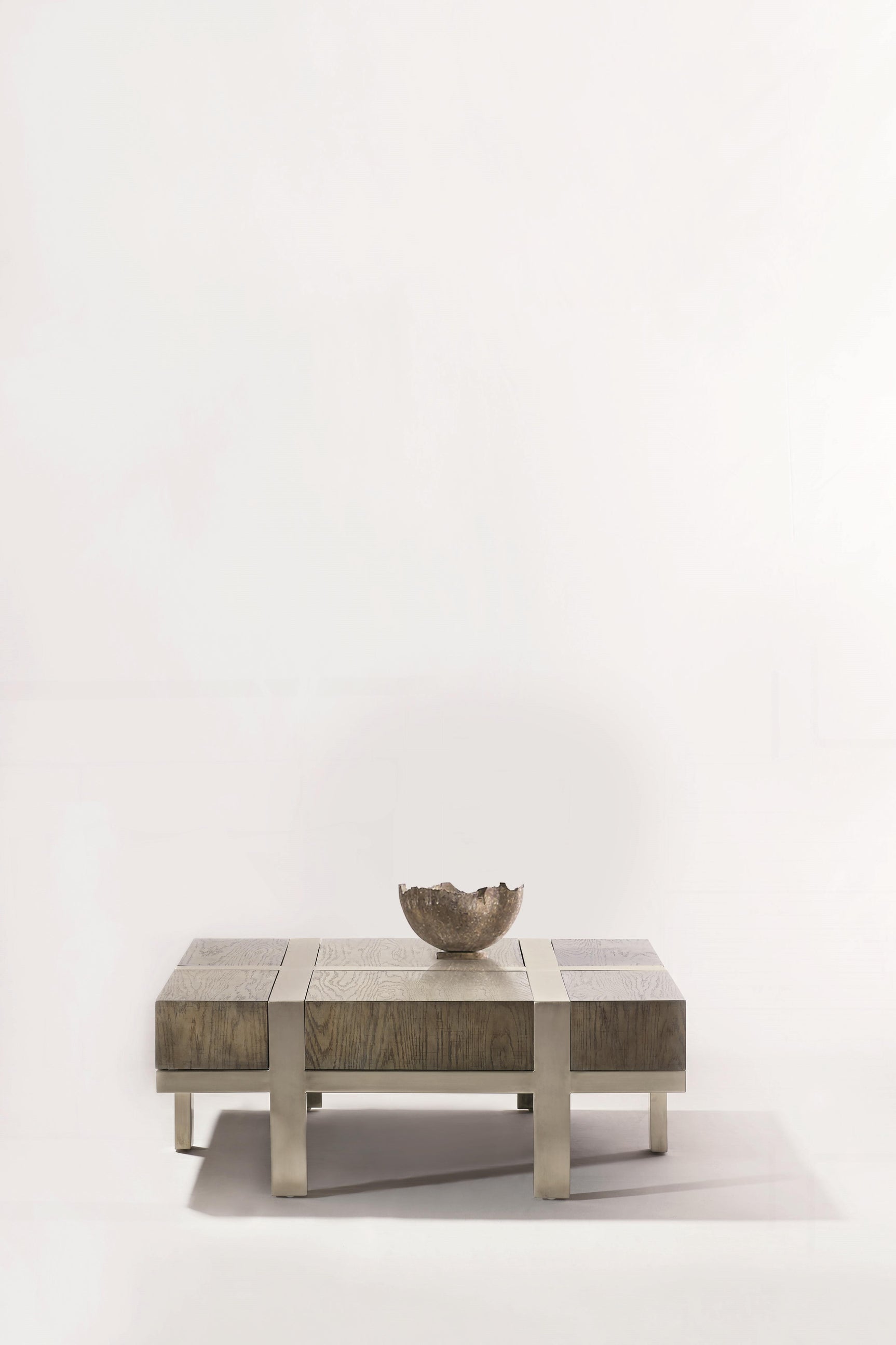 Leigh Tarnished Nickel/Rustic Grey Cocktail Table - Ornate Home