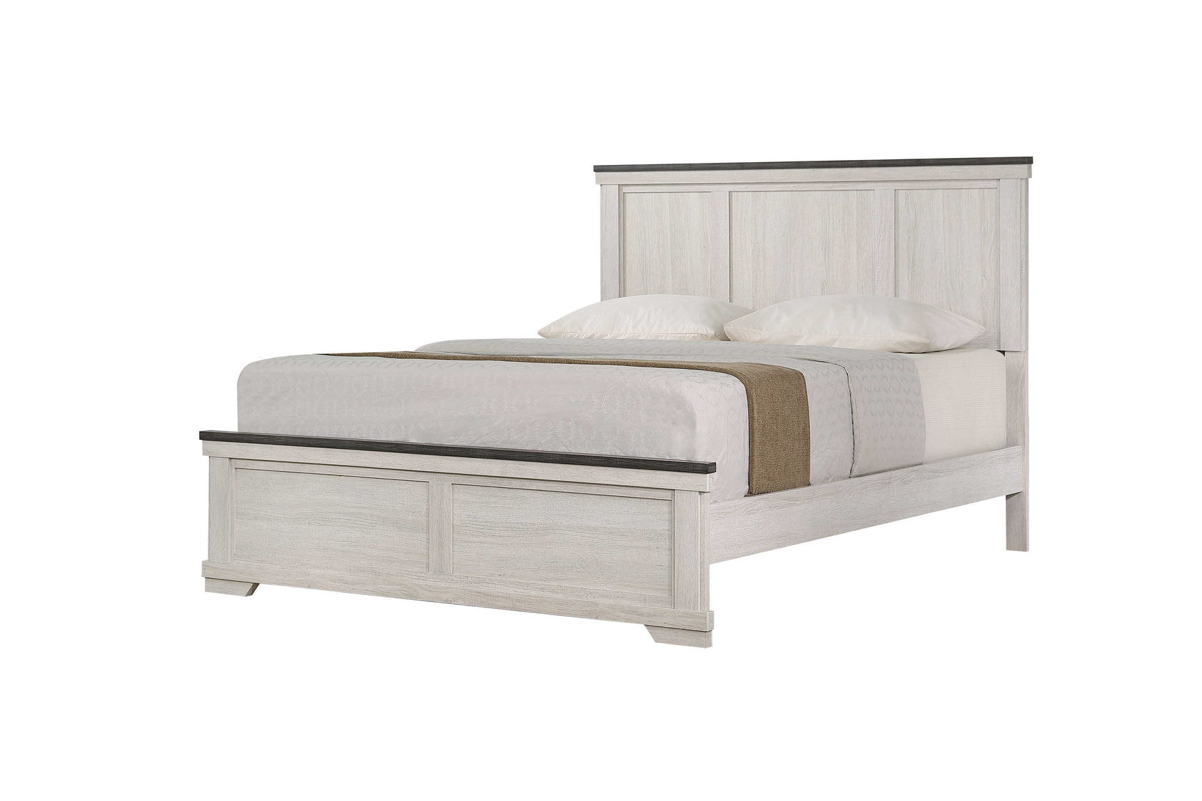 Leighton Cream/Brown Panel Bedroom Set - Ornate Home