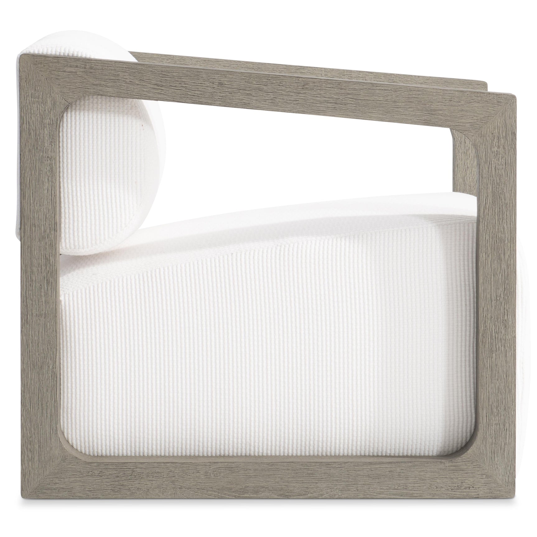 Leilani White/Cream/Weathered Teak Outdoor Swivel Chair - Ornate Home