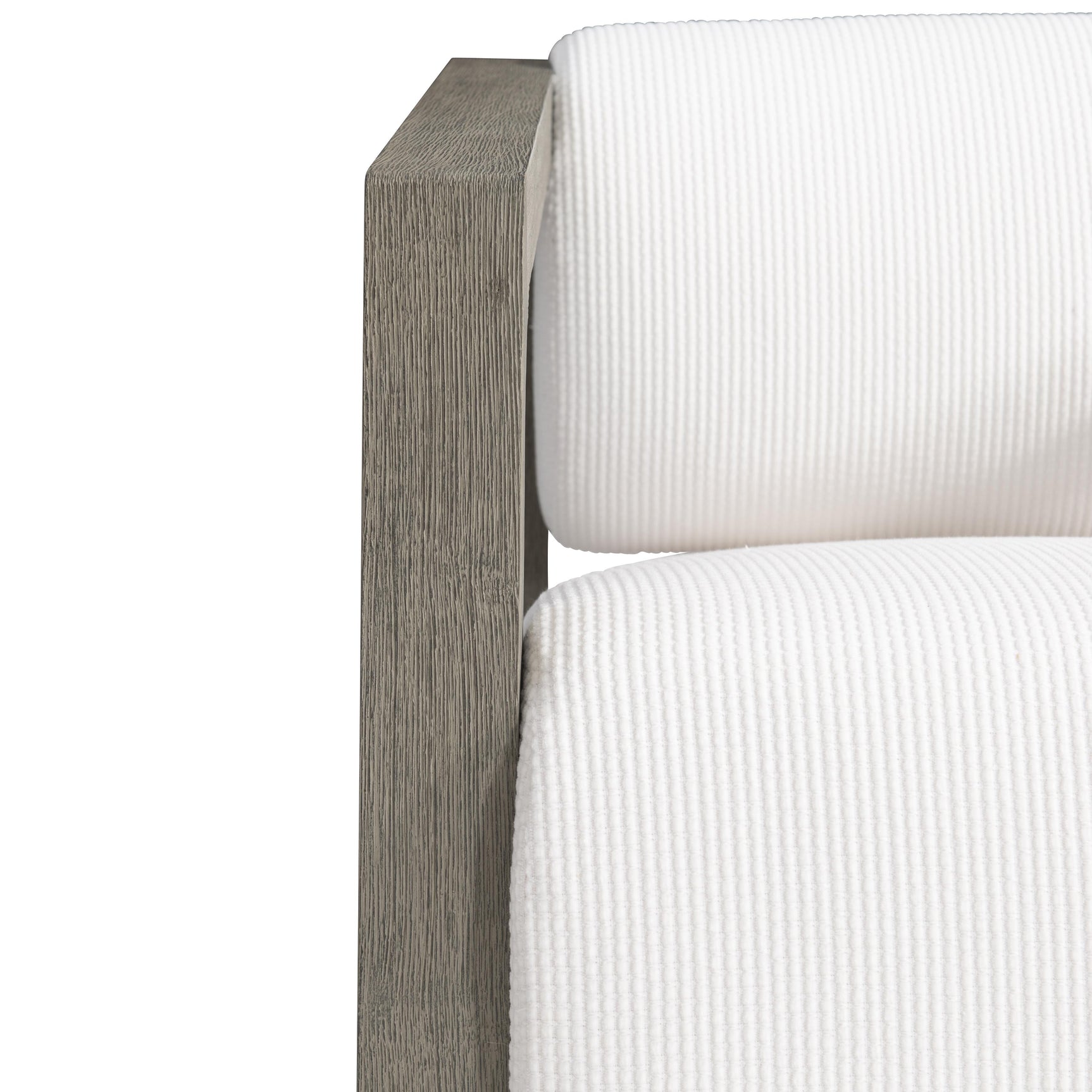 Leilani White/Cream/Weathered Teak Outdoor Swivel Chair - Ornate Home