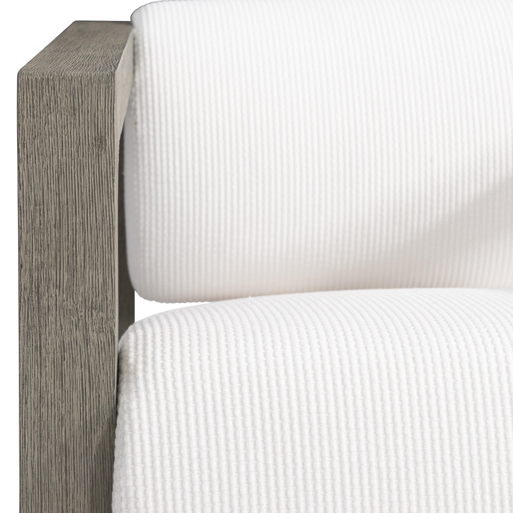 Leilani White/Cream/Weathered Teak Outdoor Swivel Chair - Ornate Home