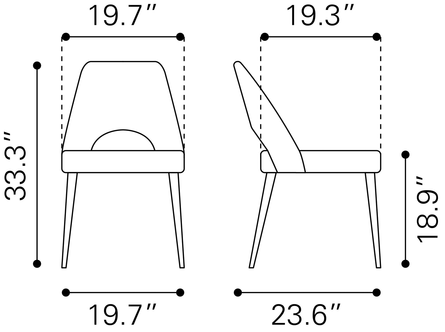 Leith Black Dining Chair (Set of 2) - Ornate Home