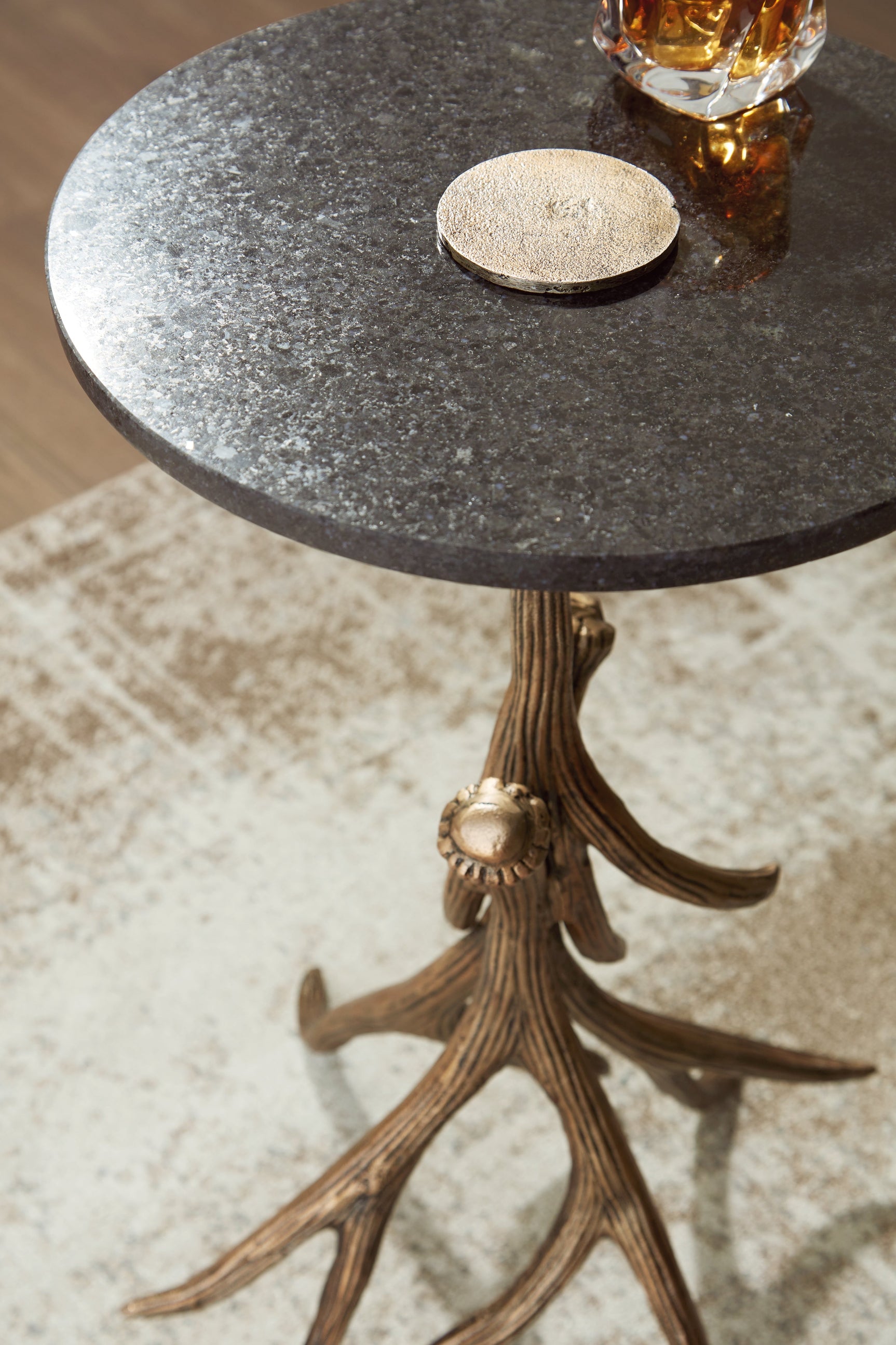 Lemkins Antiqued Gold Accent Table (Online Special Price) - Ornate Home