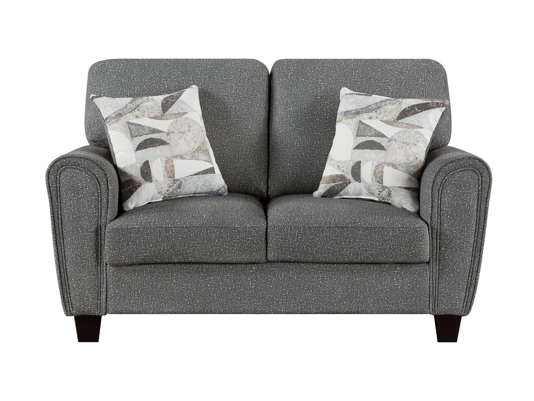 Lemond Charcoal Gray Loveseat - Ornate Home