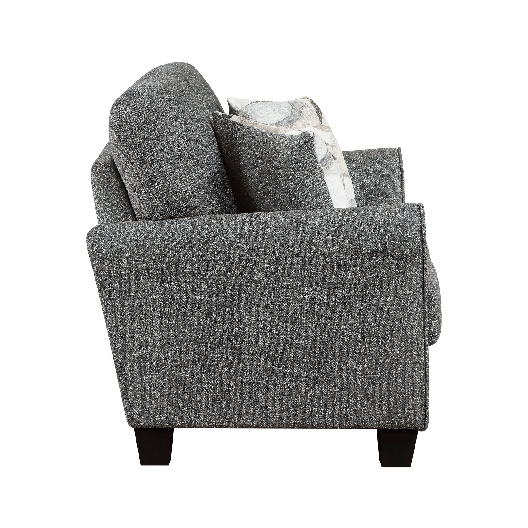 Lemond Charcoal Gray Loveseat - Ornate Home