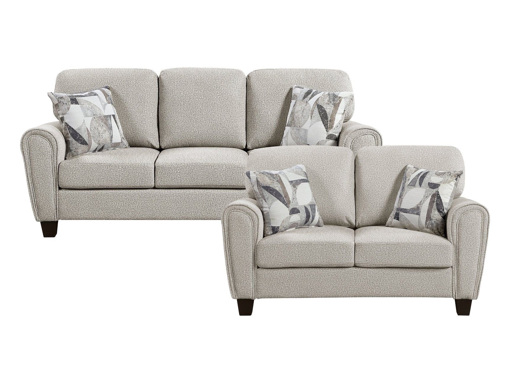 Lemond Gray Sofa and Loveseat - Ornate Home