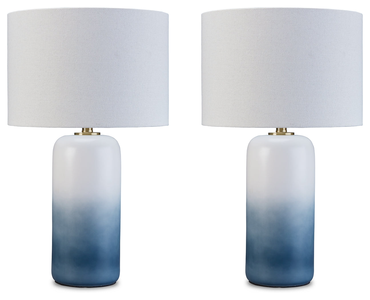 Lemrich White/Teal Table Lamp (Set of 2) - Ornate Home
