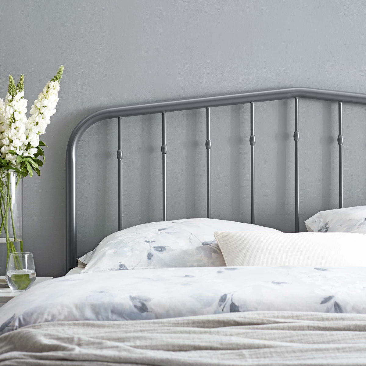 Lennon Gray Metal Full Headboard - Ornate Home