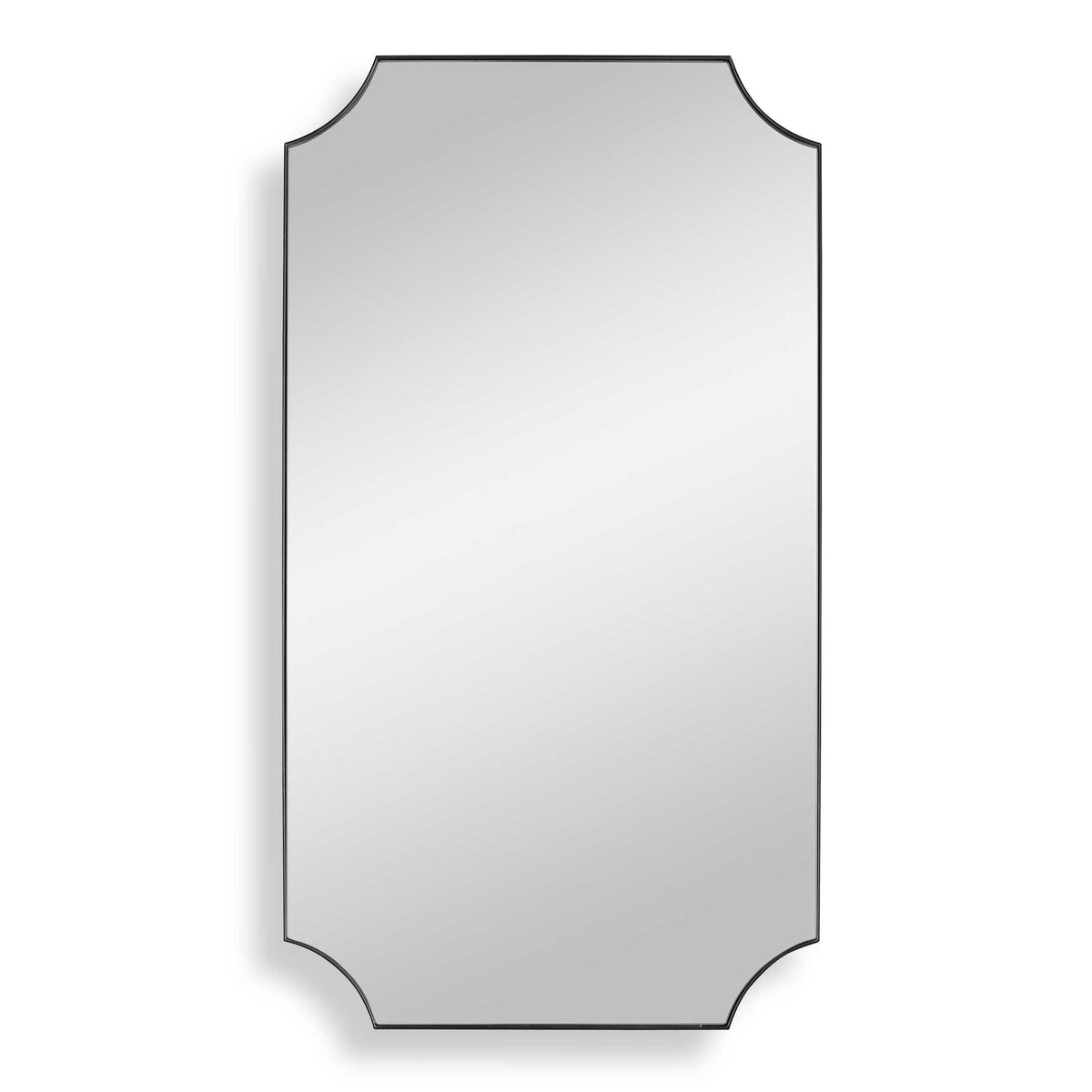Lennox Black Scalloped Corner Mirror - Ornate Home