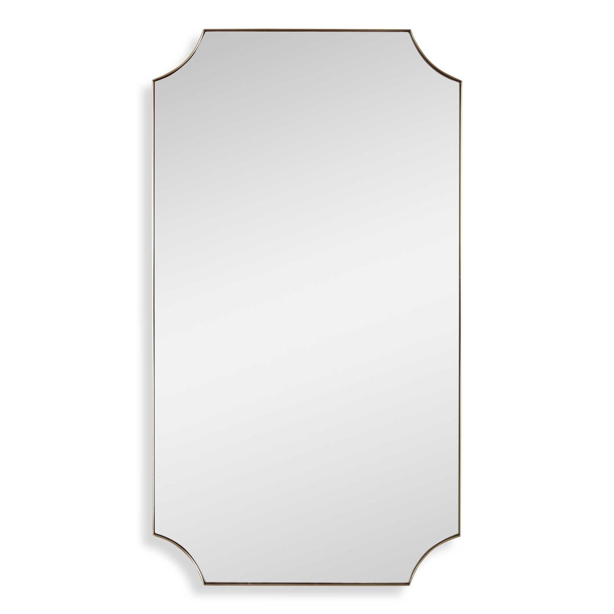 Lennox Brass Scalloped Corner Mirror - Ornate Home