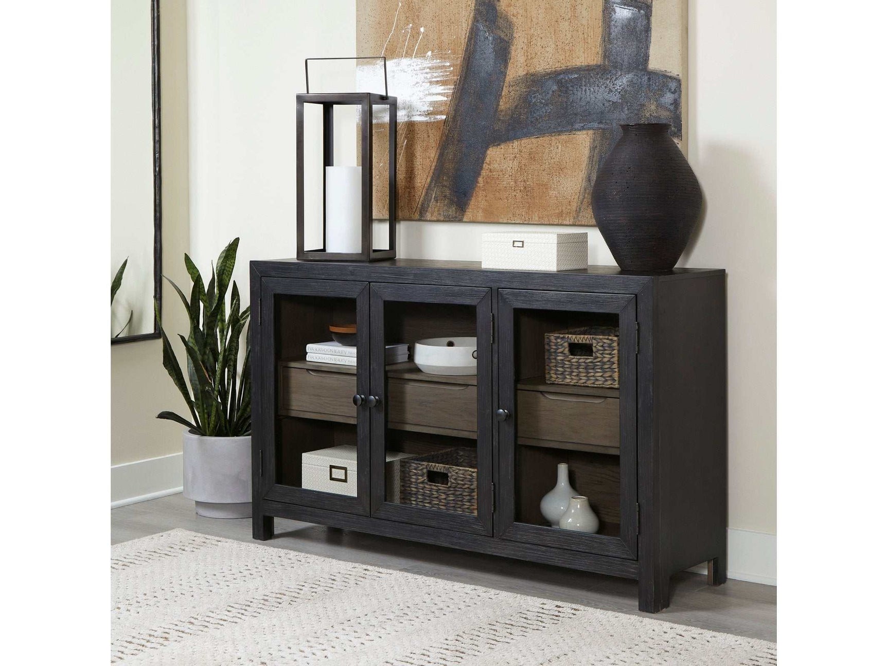 Lenston Black/Gray Accent Cabinet (Online Special Price) - Ornate Home