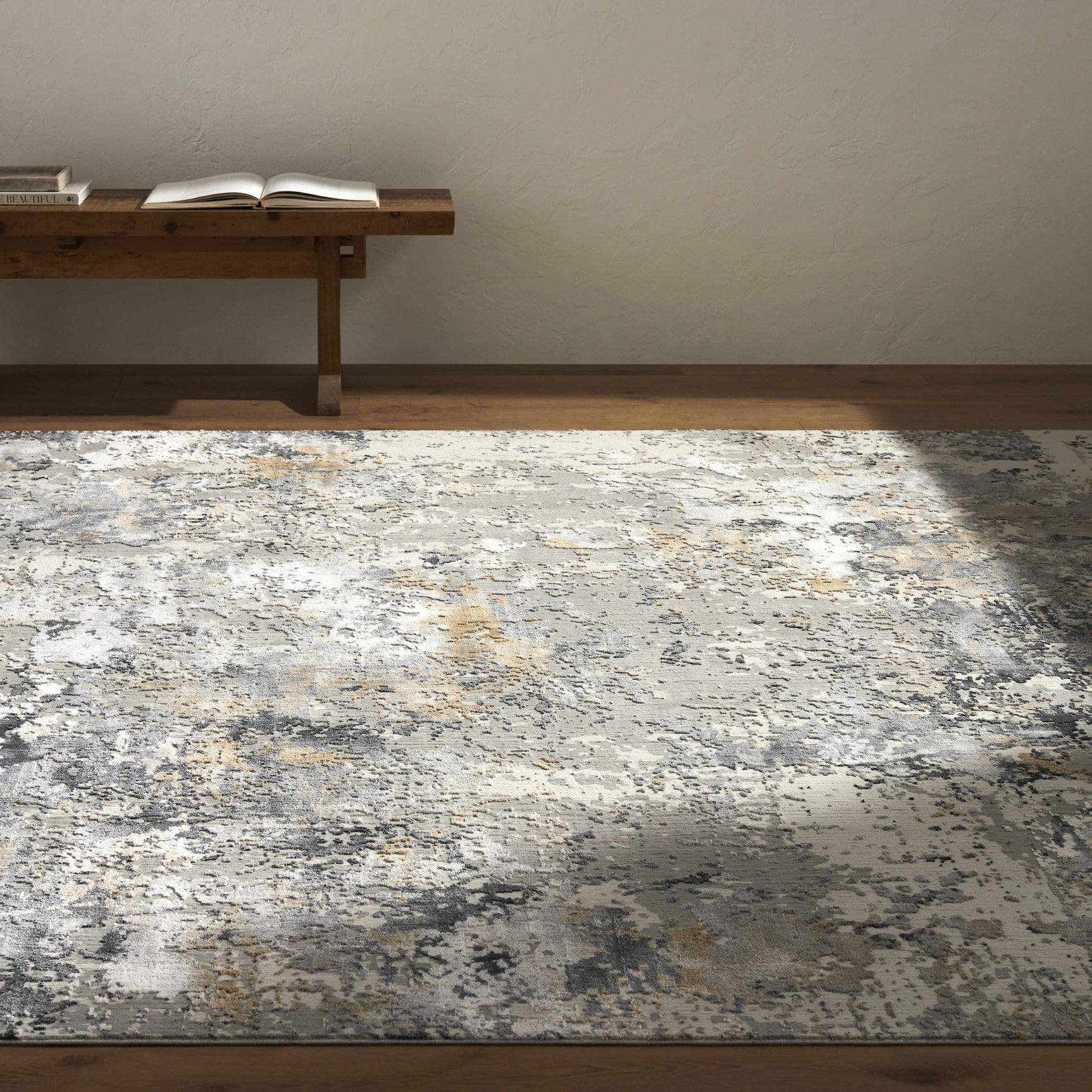 Lenzburg Faux Silk Abstract Rug - Ornate Home
