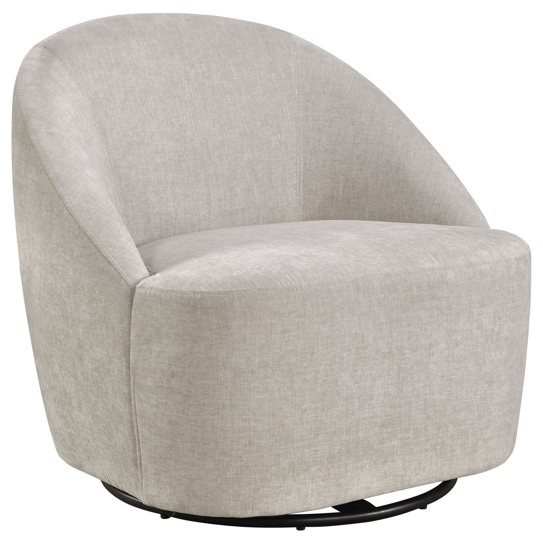 Leon Beige Chenille Upholstered Swivel Accent Chair - Ornate Home