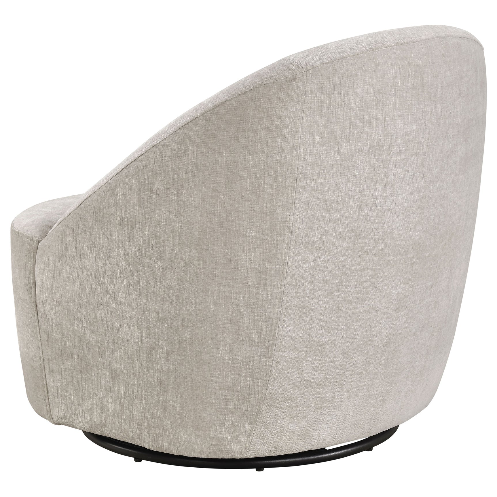 Leon Beige Chenille Upholstered Swivel Accent Chair - Ornate Home