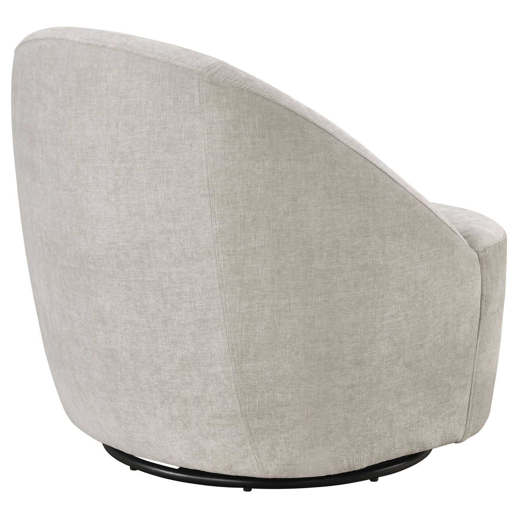 Leon Beige Chenille Upholstered Swivel Accent Chair - Ornate Home