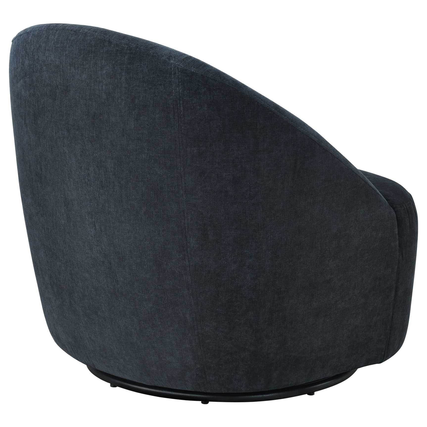 Leon Black Chenille Upholstered Swivel Accent Chair - Ornate Home
