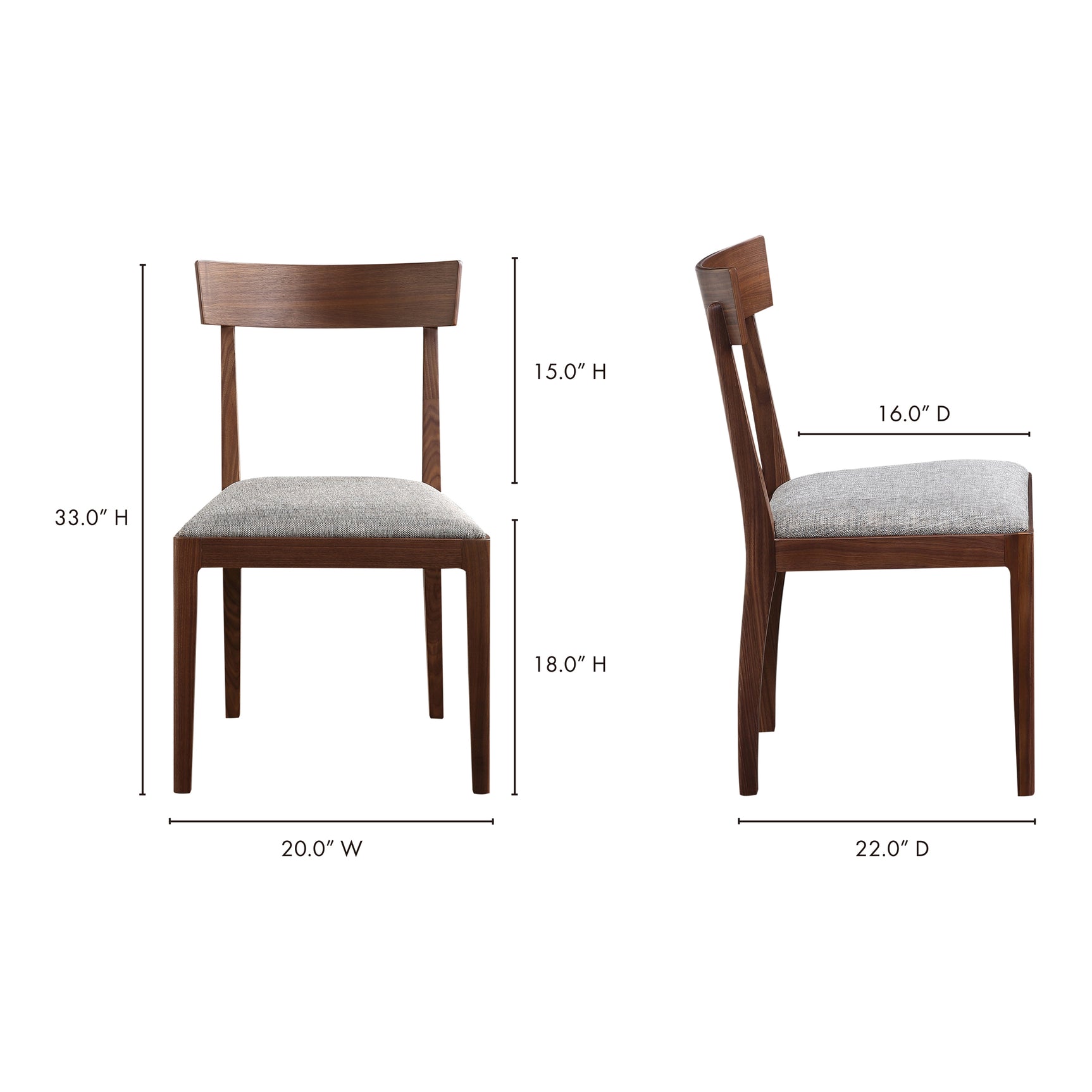 Leone Walnut Brown Dining Chair (Set of 2) - Ornate Home