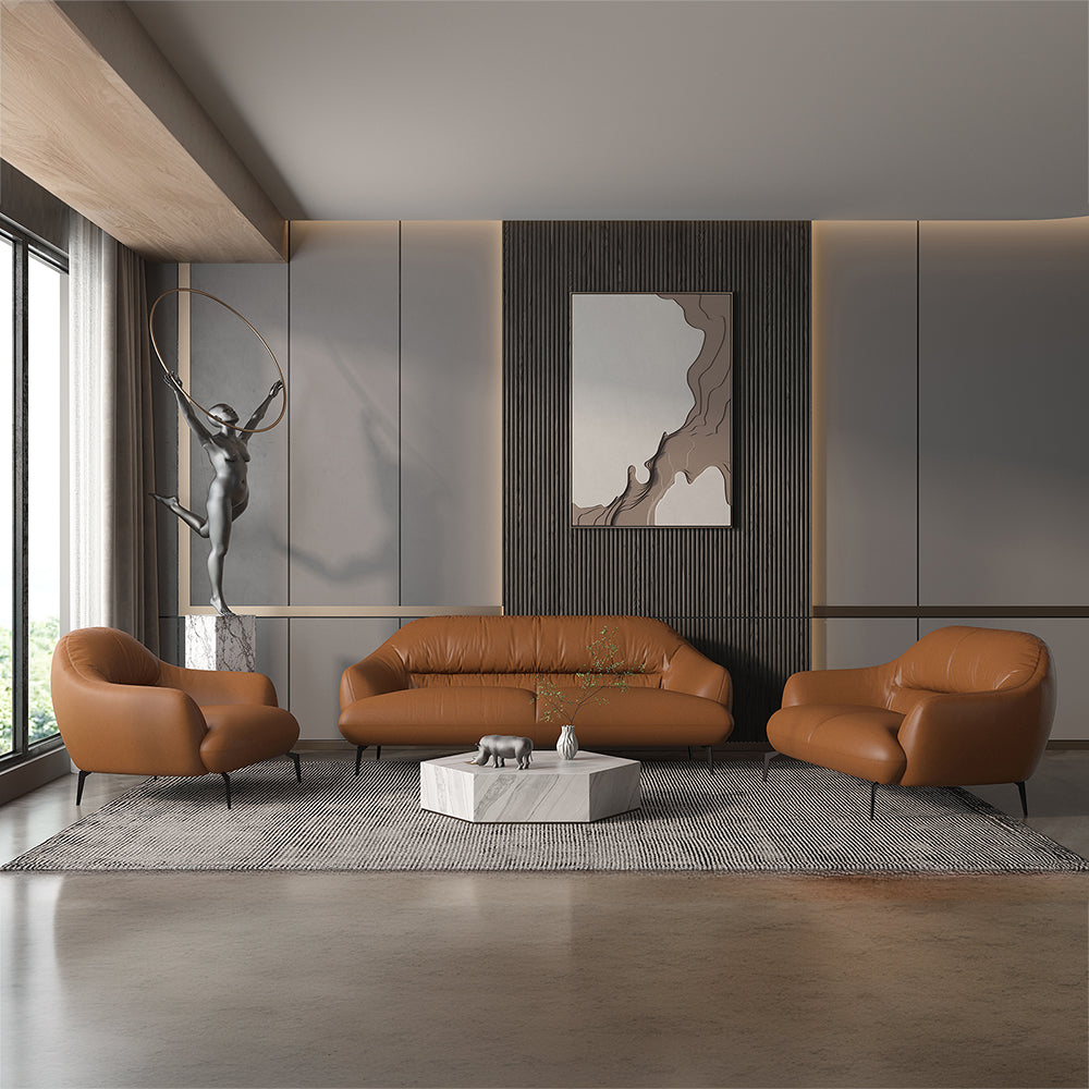 Leonia Genuine Leather Sofa - Ornate Home