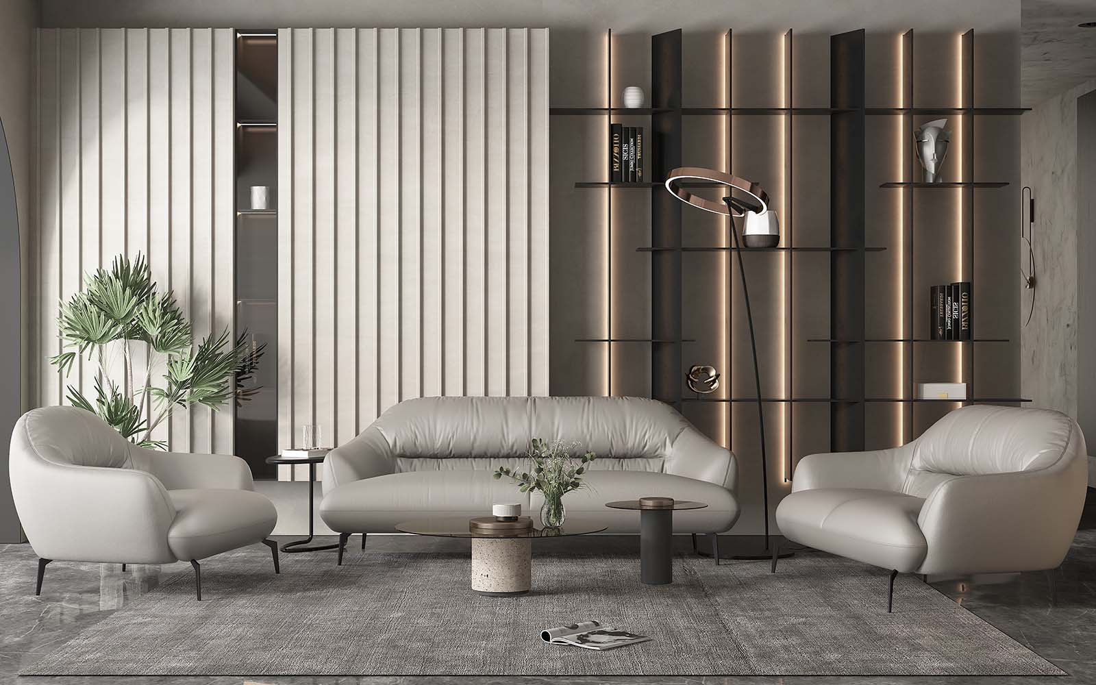 Leonia Genuine Leather Sofa - Ornate Home
