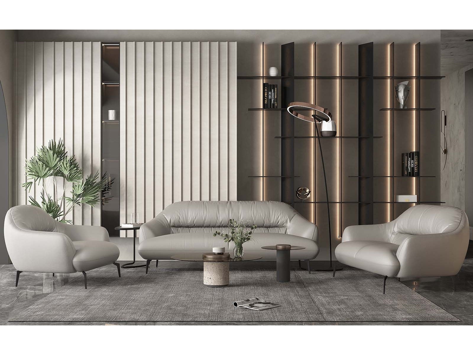 Leonia Genuine Leather Sofa - Ornate Home