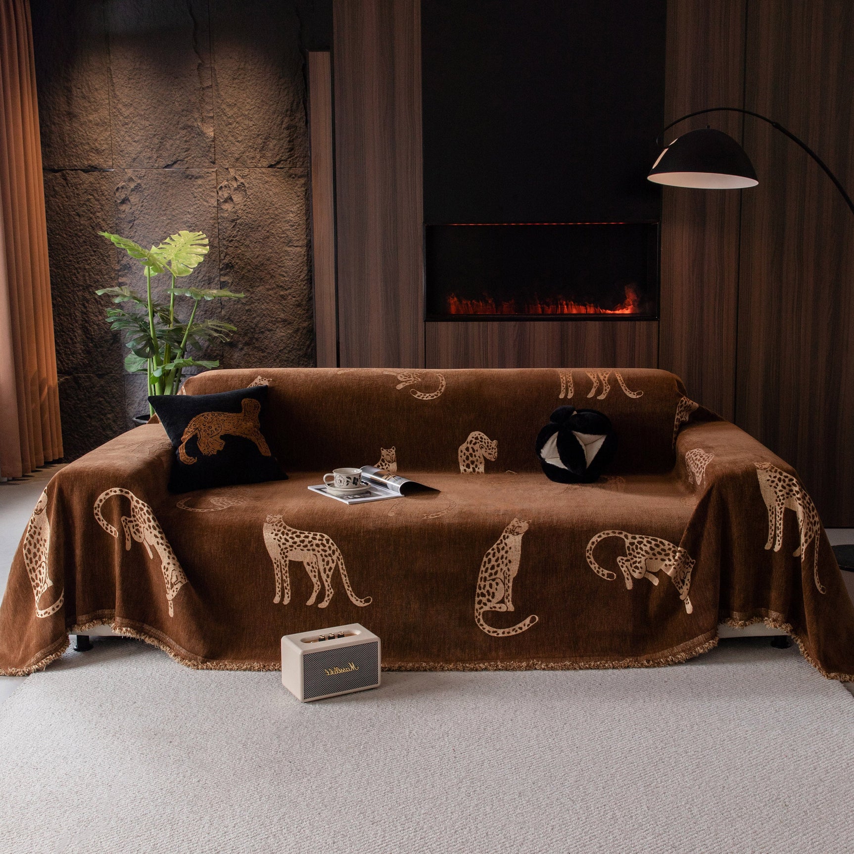 Leopard Sofa Cover Blanket Stylish Furniture Protector Throw for Couches & Loveseats - Ornate Home